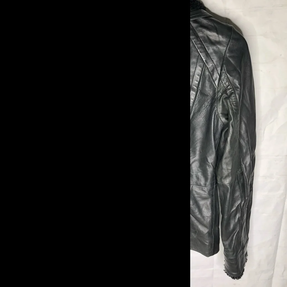 Ted Baker Womens Amilia Shearling Collar Leather Jacket Size 1 US XS - Picture 6 of 7